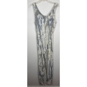 Caution To The Wind Anthropologie Gray Jersey Knit Jumpsuit Medium Multi Tie Dye